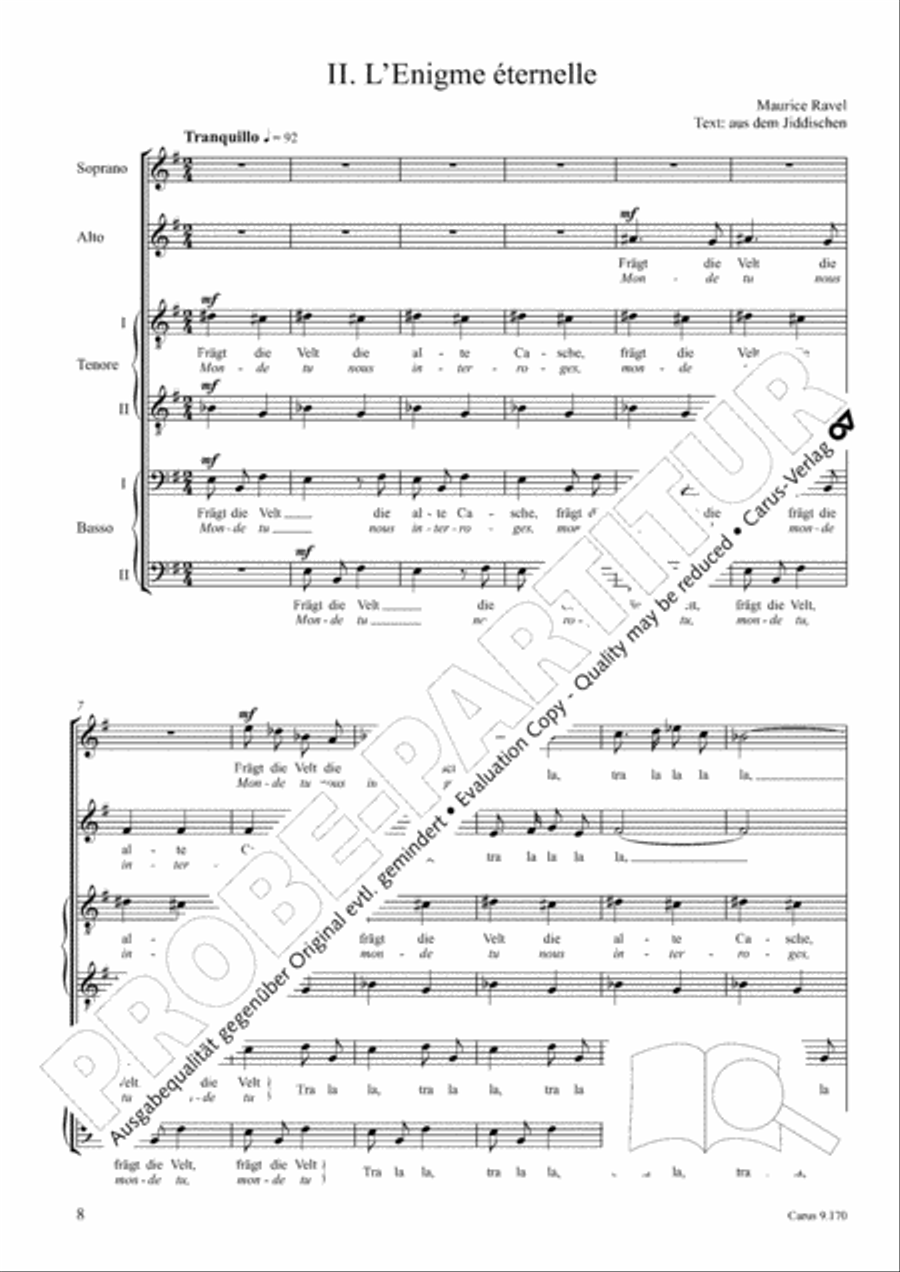 Ravel/Gottwald: Deux melodies hebraiques Score scores gallery preview page 9