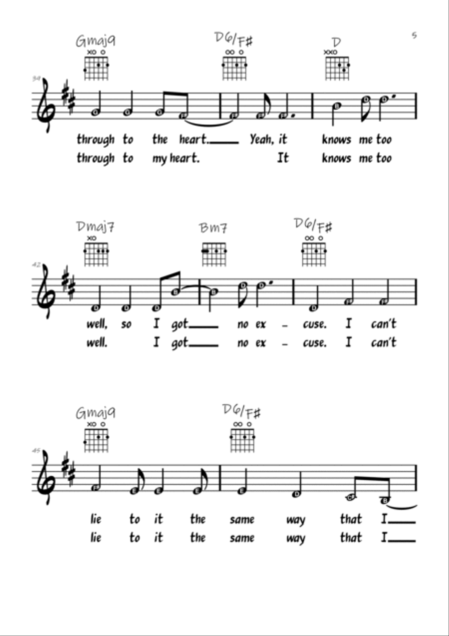 Scared Of My Guitar Scared Of My Guitar Easy Piano scores gallery preview page 5