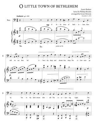 O Little Town of Bethlehem (Piano and Vocal Bass)