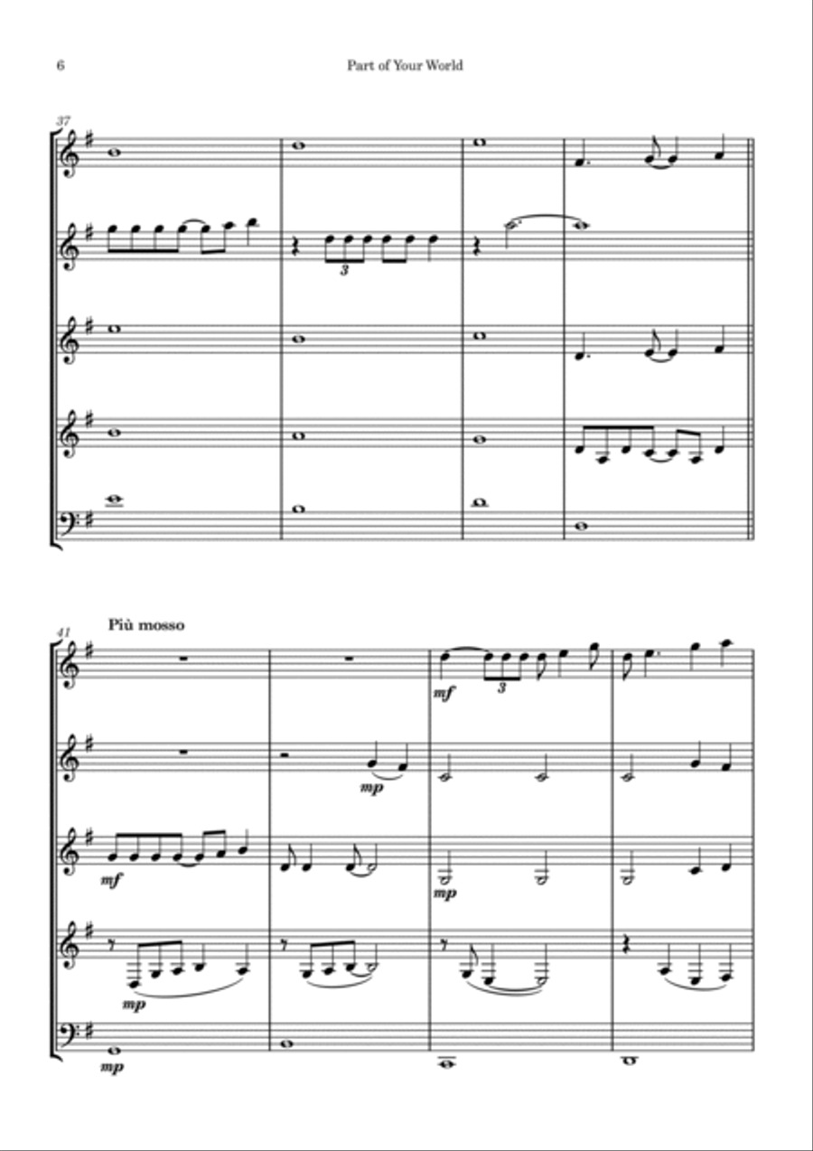 Part Of Your World Part Of Your World Woodwind Quintet scores gallery preview page 6