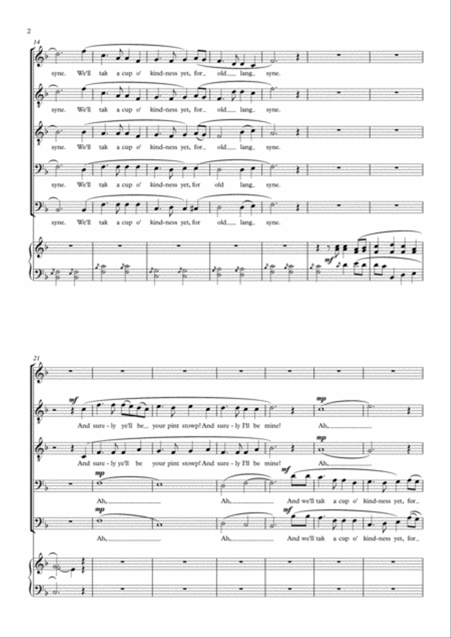 Auld Lang Syne (ttbb) TTBB scores gallery preview page 2