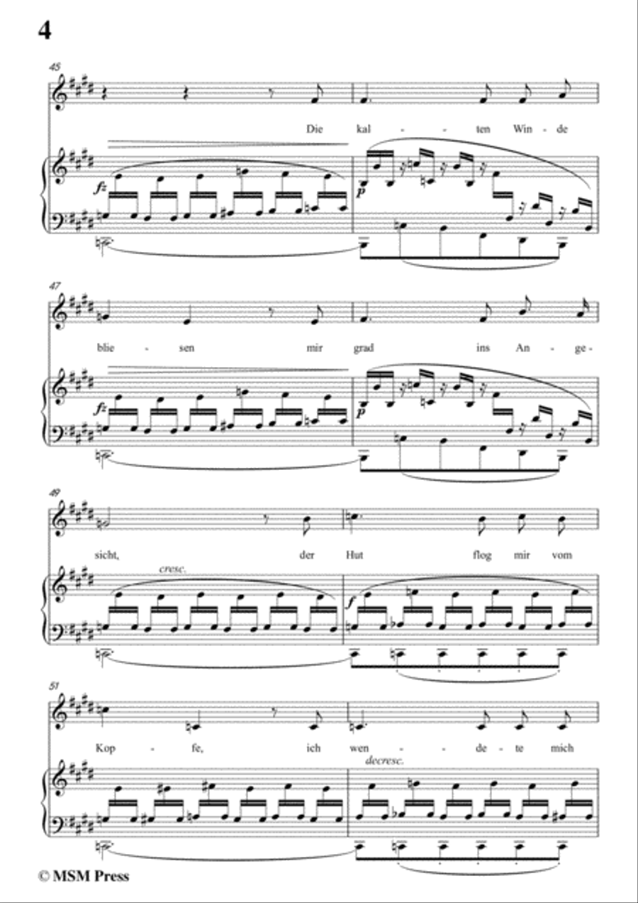 Schubert-Der Lindenbaum,Op.89,No.5,in E Major,for Voice and Piano Voice Solo scores gallery preview page 6