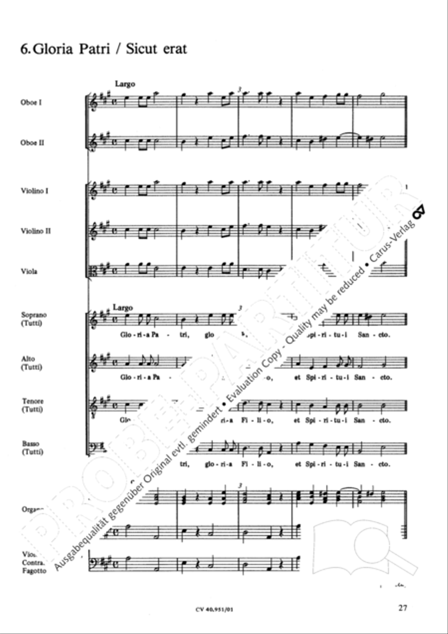Magnificat in A 4-Part scores gallery preview page 34