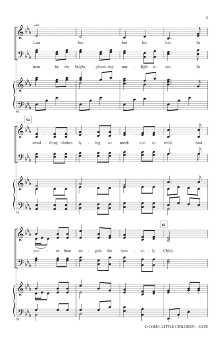 O Come, Little Children O Come, Little Children 4-Part scores gallery preview page 4