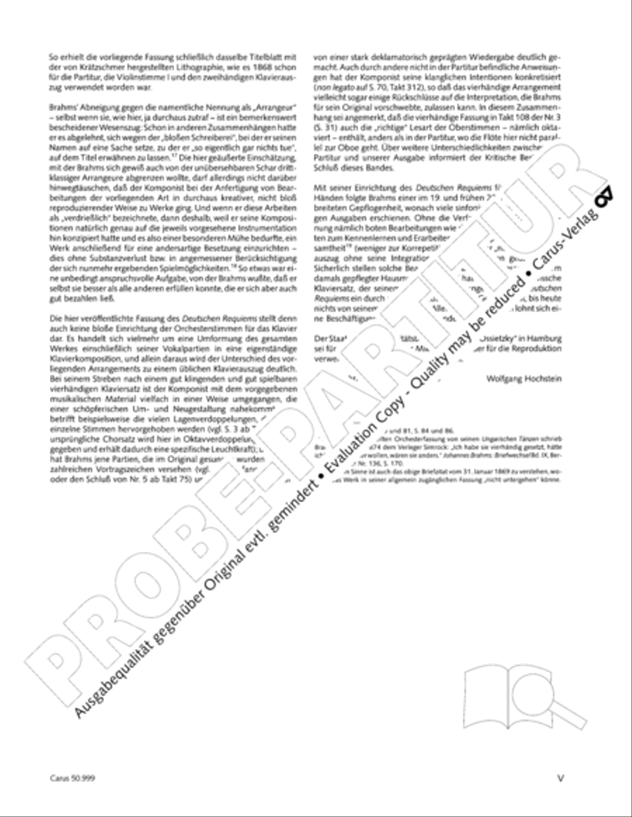 Ein Deutsches Requiem (German Requiem) Piano Duet scores gallery preview page 6