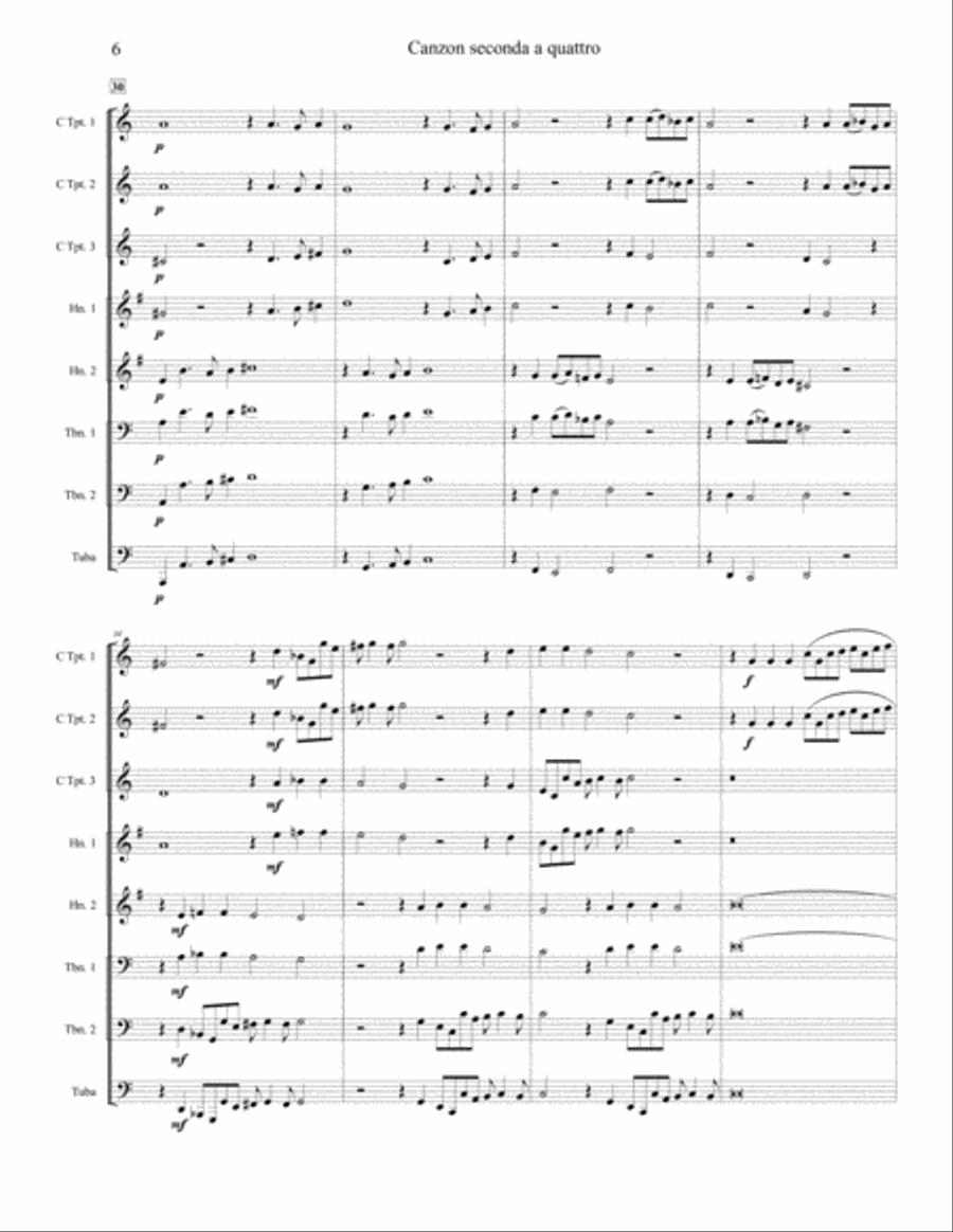 Canzon seconda a quattro for Brass Octet Brass Ensemble scores gallery preview page 6