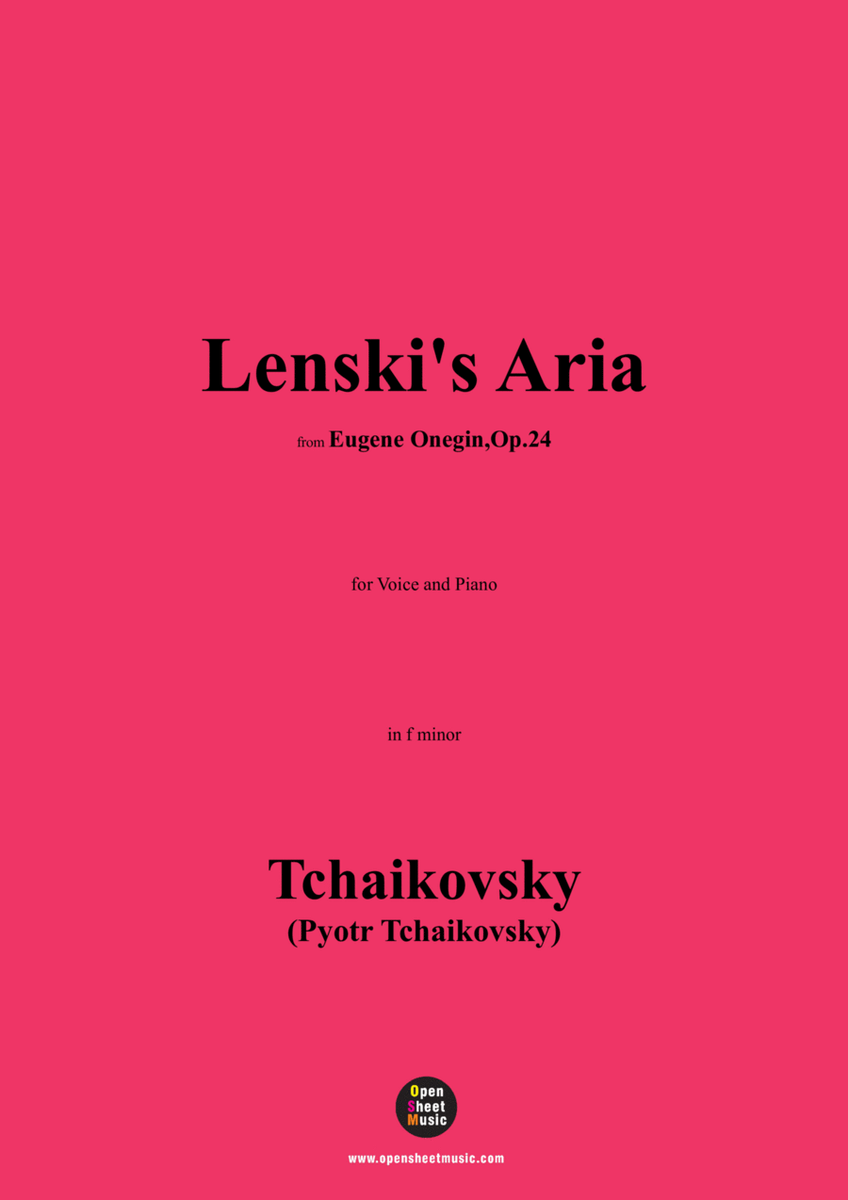 Tchaikovsky-Lenski's Aria,from 'Eugene Onegin,Op.24',Op.24,in f minor image number null