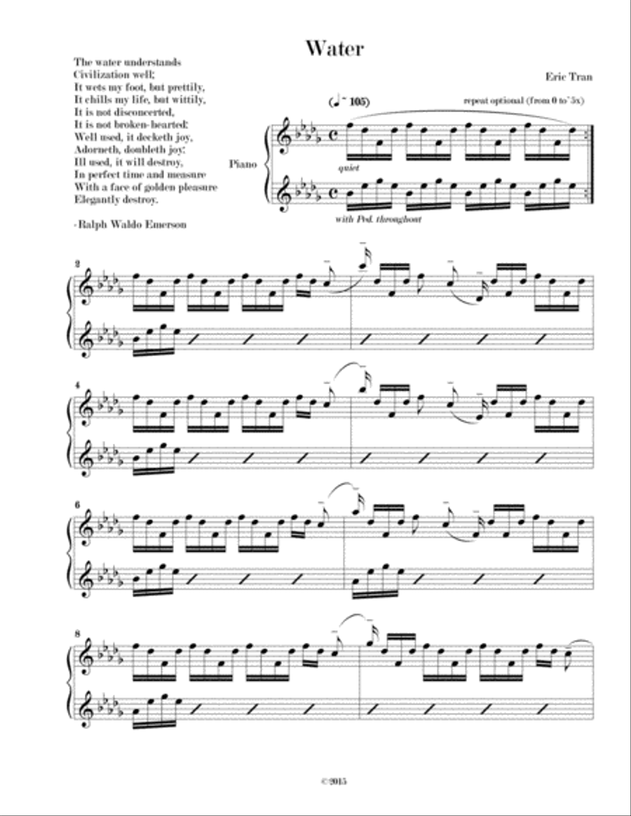 Water Piano Solo scores gallery preview page 1