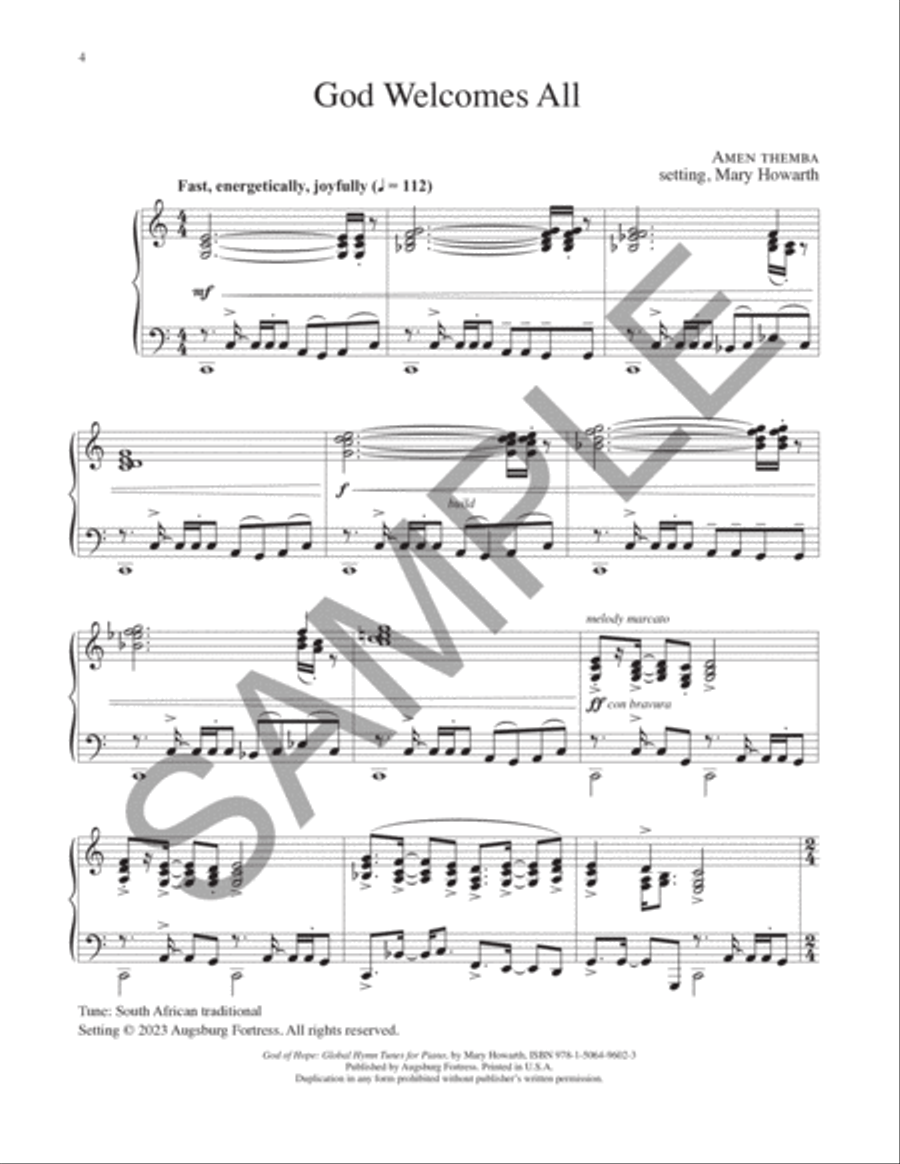 God of Hope: Global Hymn Tunes for Piano Piano Solo scores gallery preview page 3