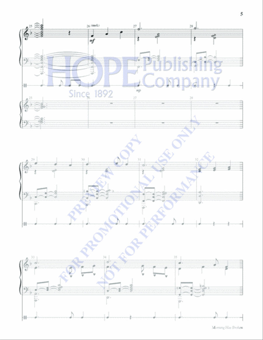 Morning Has Broken Morning Has Broken Handbell Choir scores gallery preview page 5