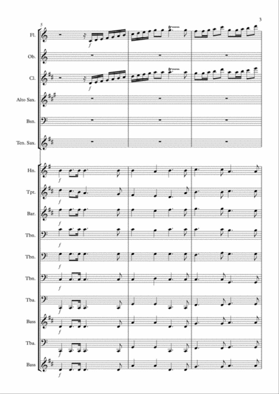 Joy To The World (for wind and brass) Large Ensemble scores gallery preview page 3