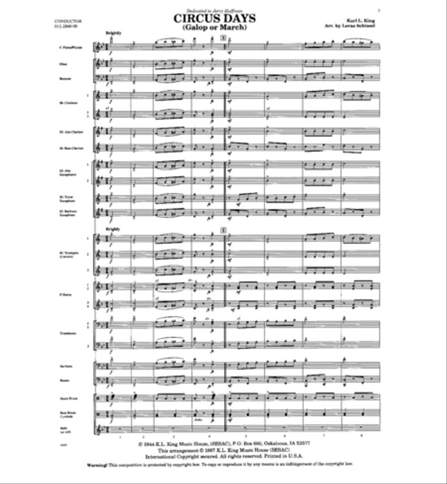 Circus Days Concert Band scores gallery preview page 2