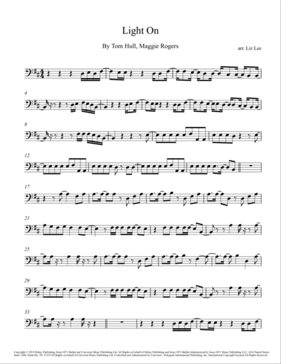 Light On Cello Solo scores gallery preview page 2