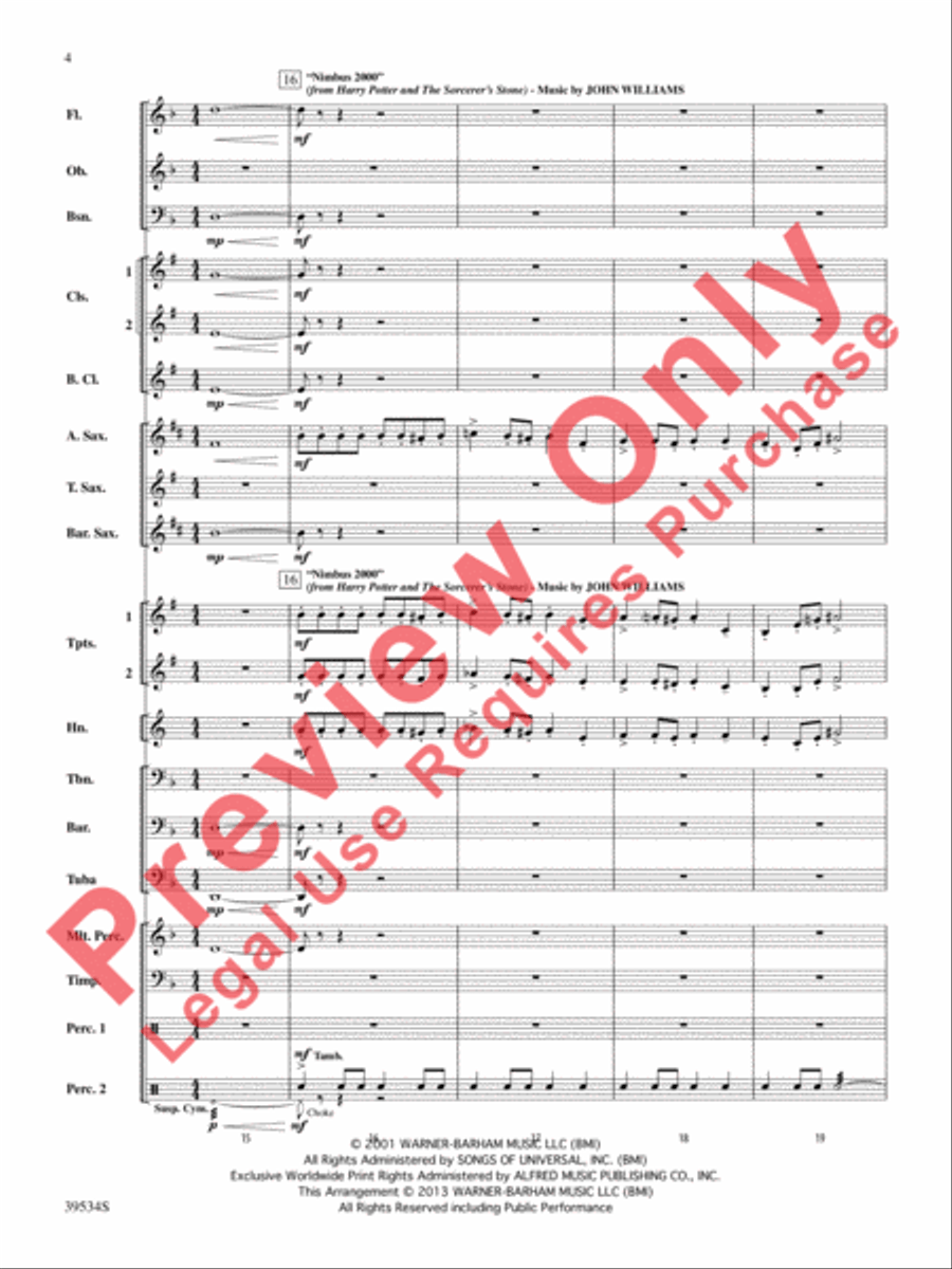 The Magic of Harry Potter Concert Band scores gallery preview page 5