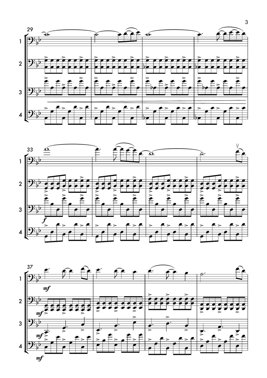 Temporimasto (Cello Quartet) String Quartet scores gallery preview page 4