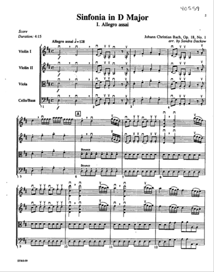 Sinfonia in D, Op. 18, No. 1: Allegro assai, 1st movement