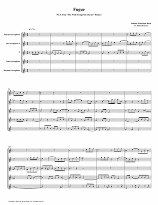 Fugue 05 from Well-Tempered Clavier, Book 2 (Saxophone Quintet)