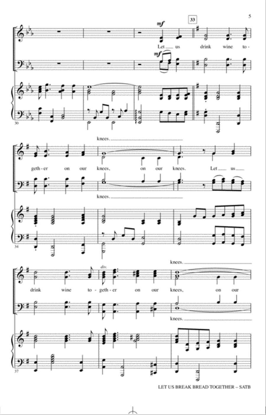 Let Us Break Bread Together 4-Part scores gallery preview page 4