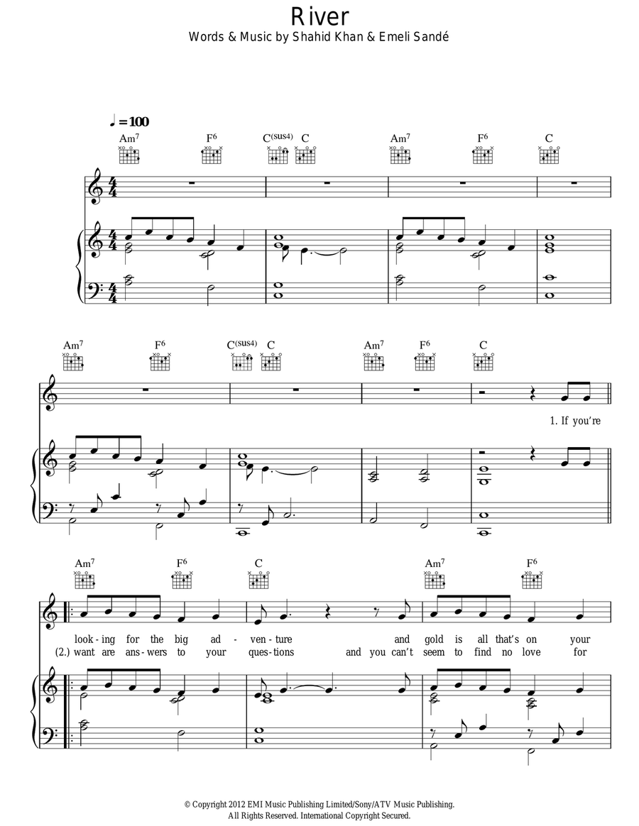 River River Acoustic Guitar scores gallery preview page 1