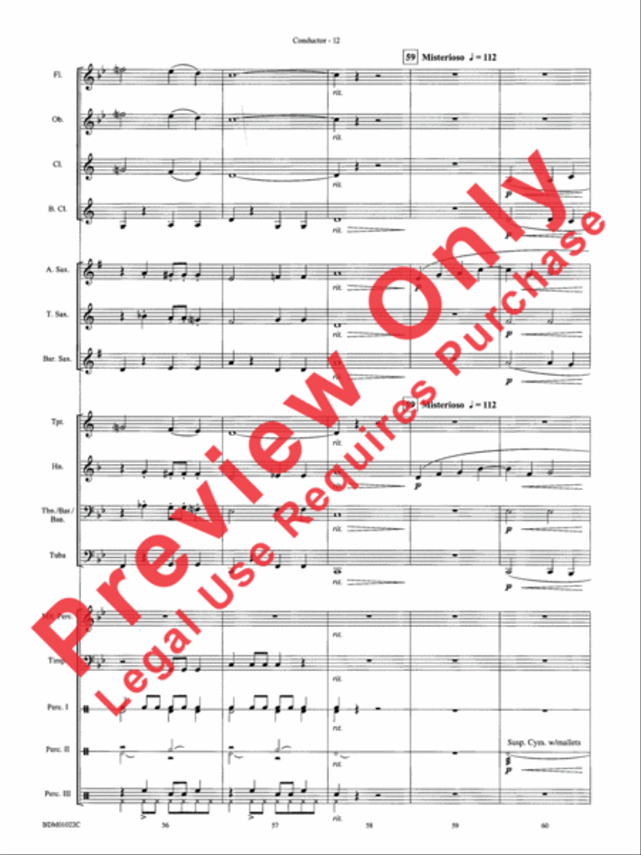 Dark Adventure Concert Band scores gallery preview page 14