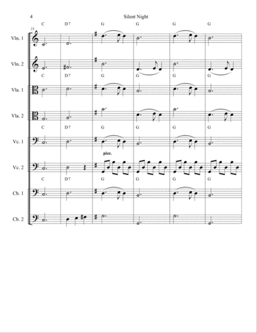 Silent Night for Strings String Orchestra scores gallery preview page 4