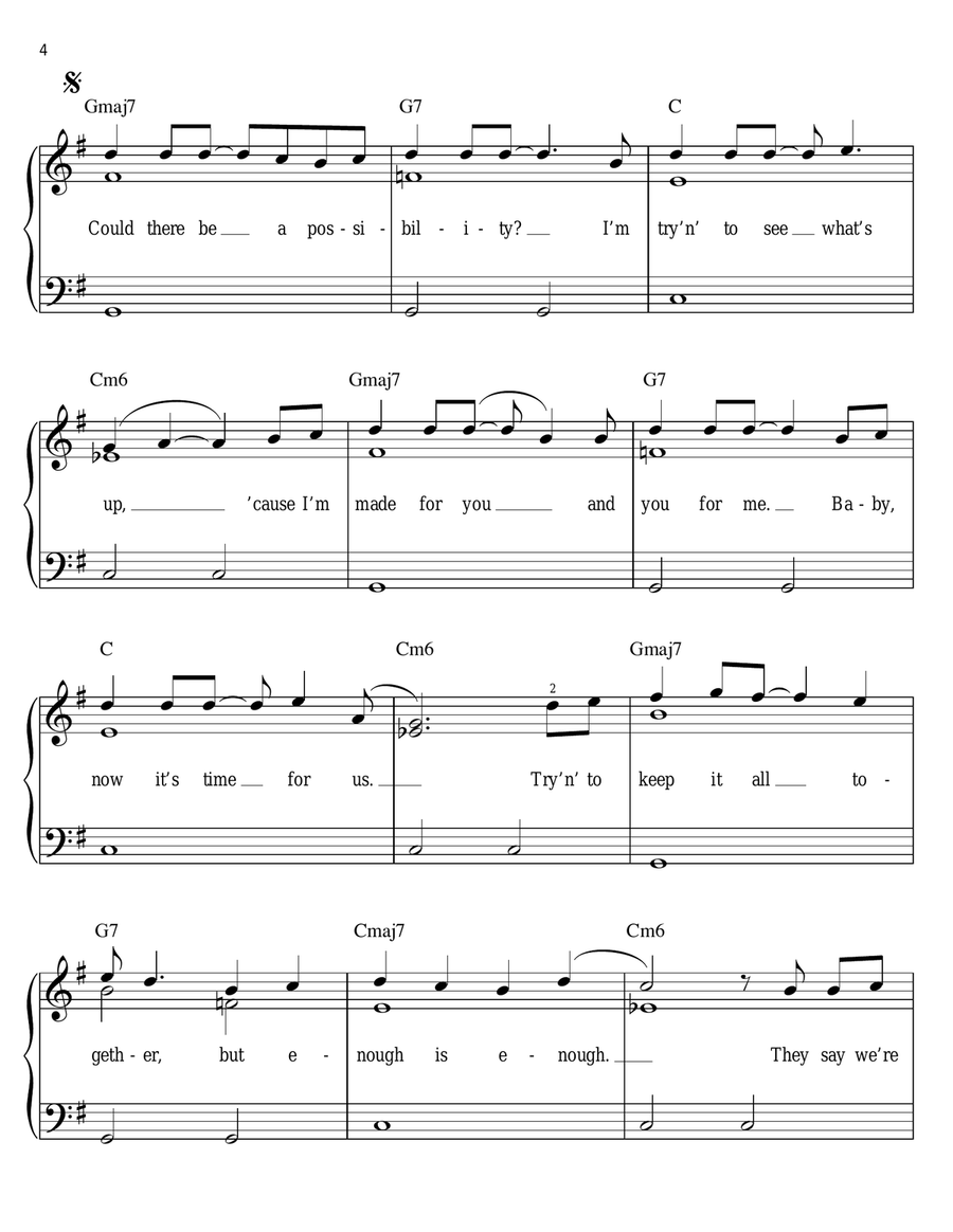 Catching Feelings Easy Piano scores gallery preview page 4
