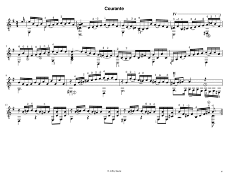 Cello Suite No. 2, BWV 1008, arranged for 8-string guitar Classical Guitar scores gallery preview page 6
