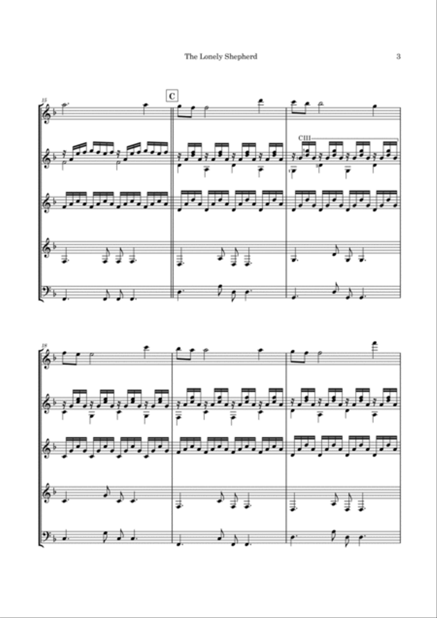 The Lonely Shepherd Guitar Ensemble scores gallery preview page 6