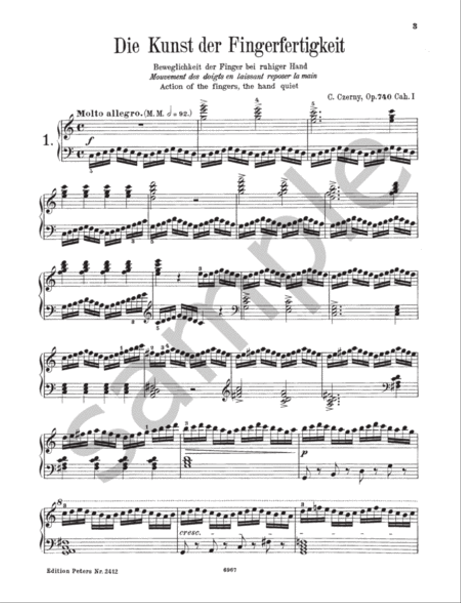 The Art of Finger Dexterity Op. 740 (699) for Piano