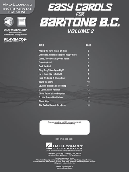 Easy Carols for Baritone B.C. - Vol. 2 image number null