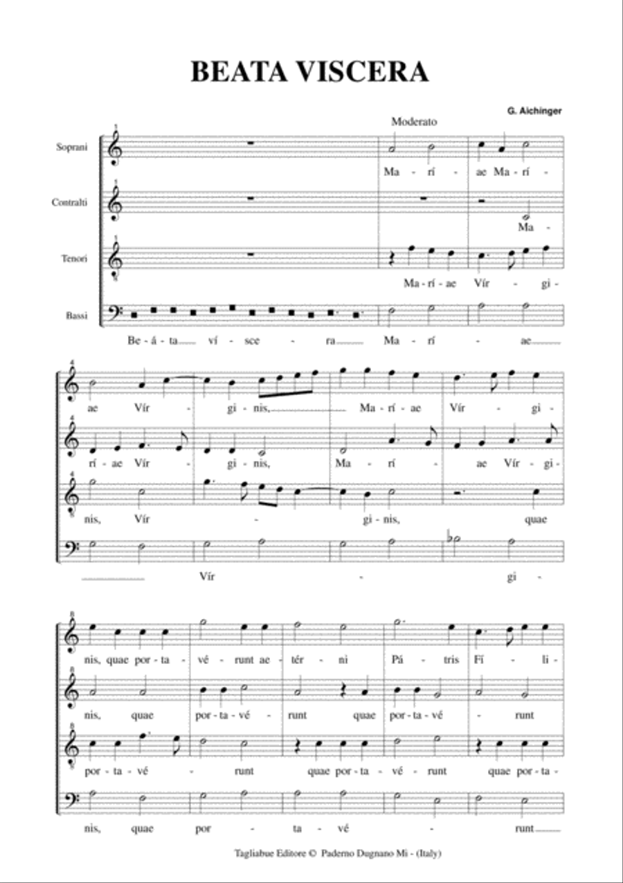 BEATA VISCERA - Aichinger 4-Part scores gallery preview page 2