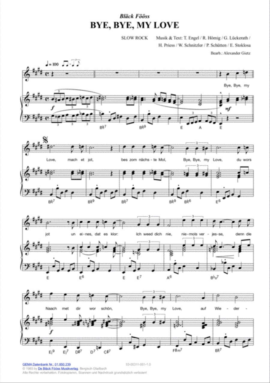 Bye, Bye, my Love Voice scores gallery preview page 2