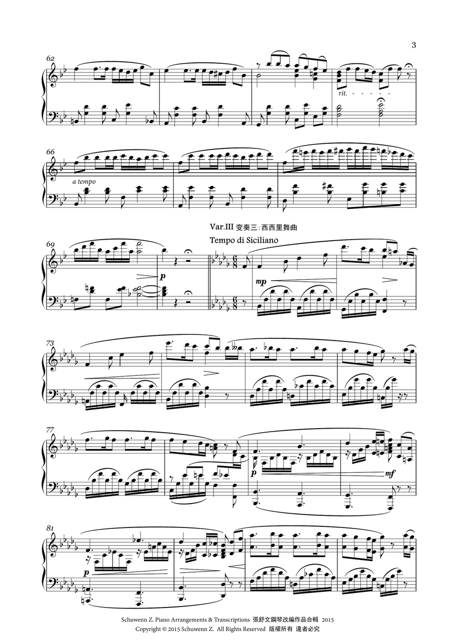 Happy Birthday Variations Piano Solo scores gallery preview page 3