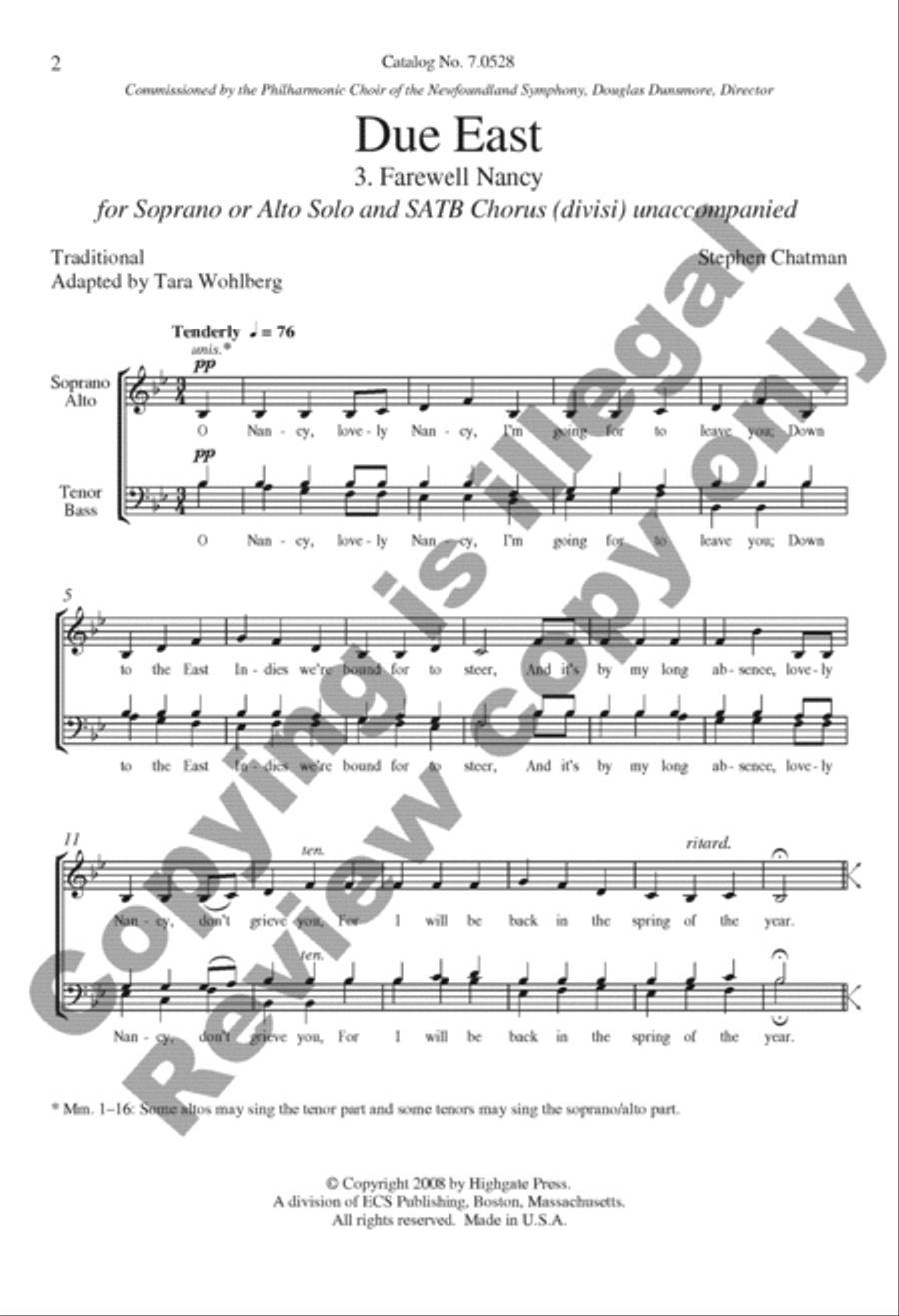 <br>Sheet music extract