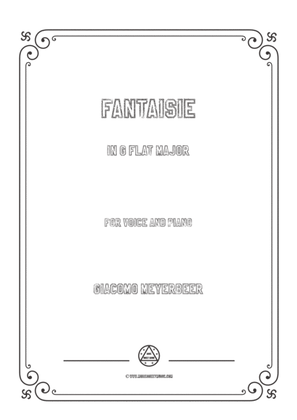 Book cover for Meyerbeer-Fantaisie in G flat Major,for Voice and Piano