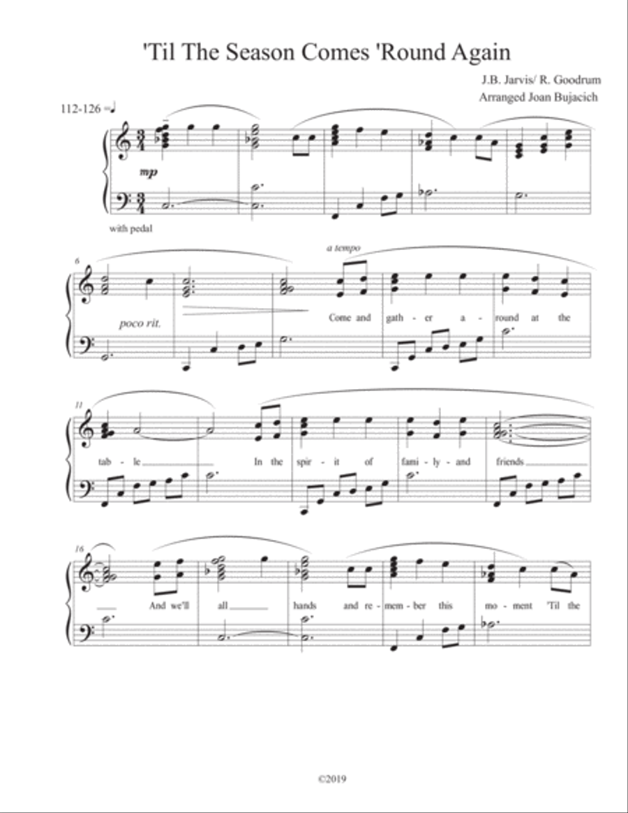 'til The Season Comes 'round Again Piano Solo scores gallery preview page 2