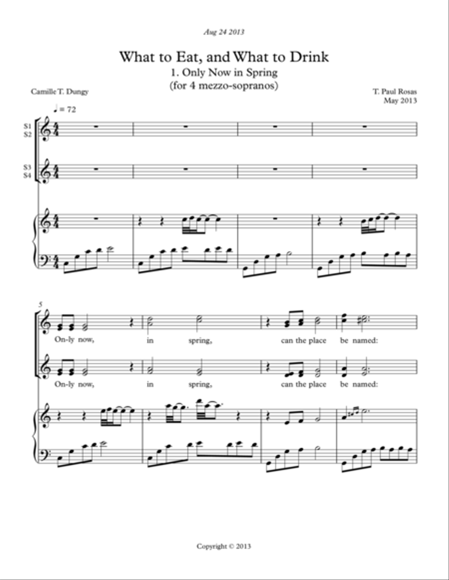 What to Eat, What to Drink #1 Only now in spring Choir scores gallery preview page 1