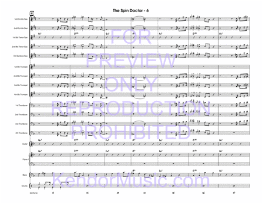 Sorry, Wrong Number (Full Score) Jazz Ensemble scores gallery preview page 7