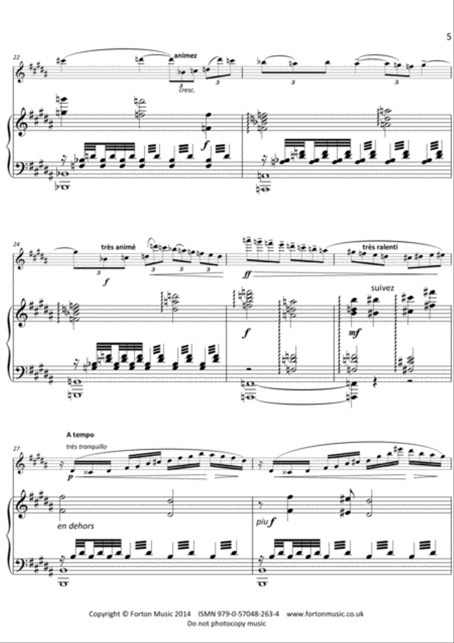 Trois Pieces Flute scores gallery preview page 5