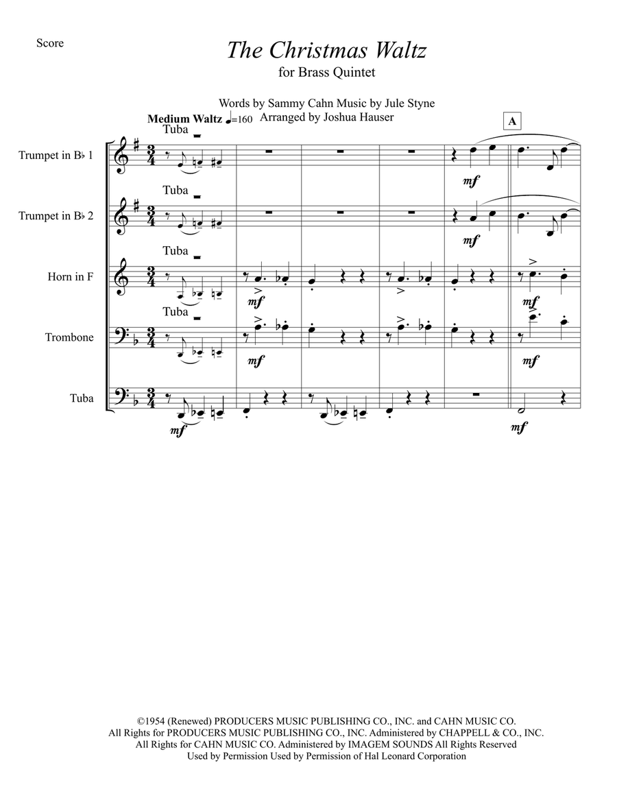 The Christmas Waltz Brass Ensemble scores gallery preview page 2