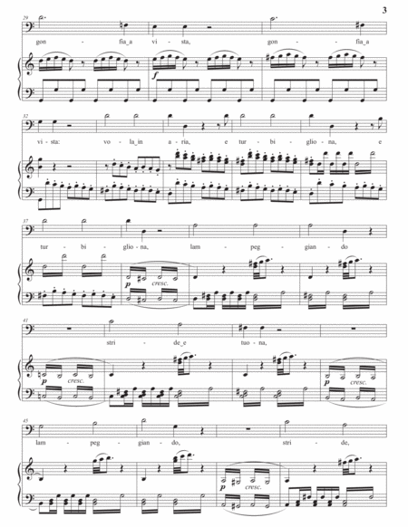 La calunnia, mio signore (transposed to C major, bass clef)
