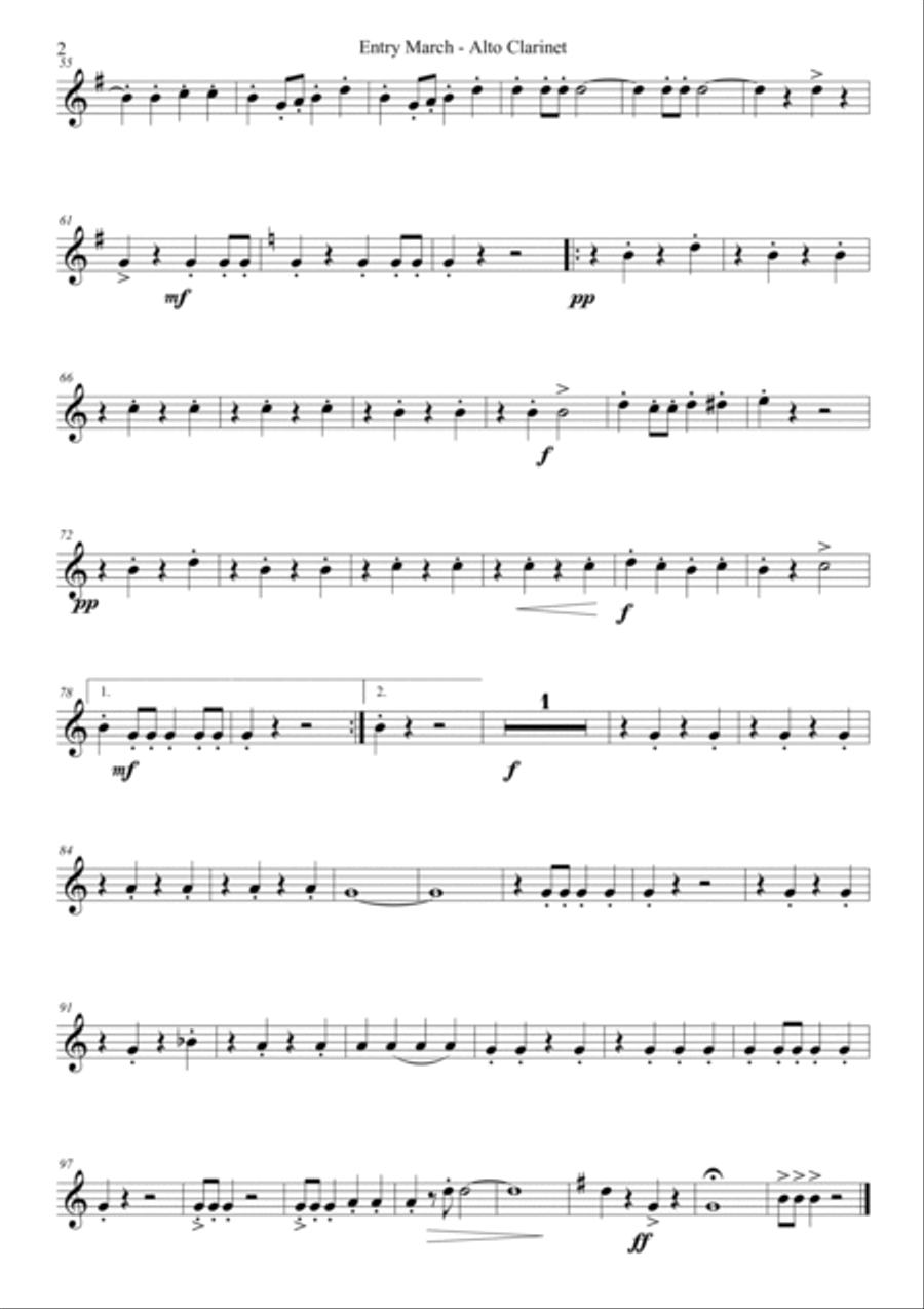 Gypsy Baron Entry March Woodwind Quintet scores gallery preview page 2