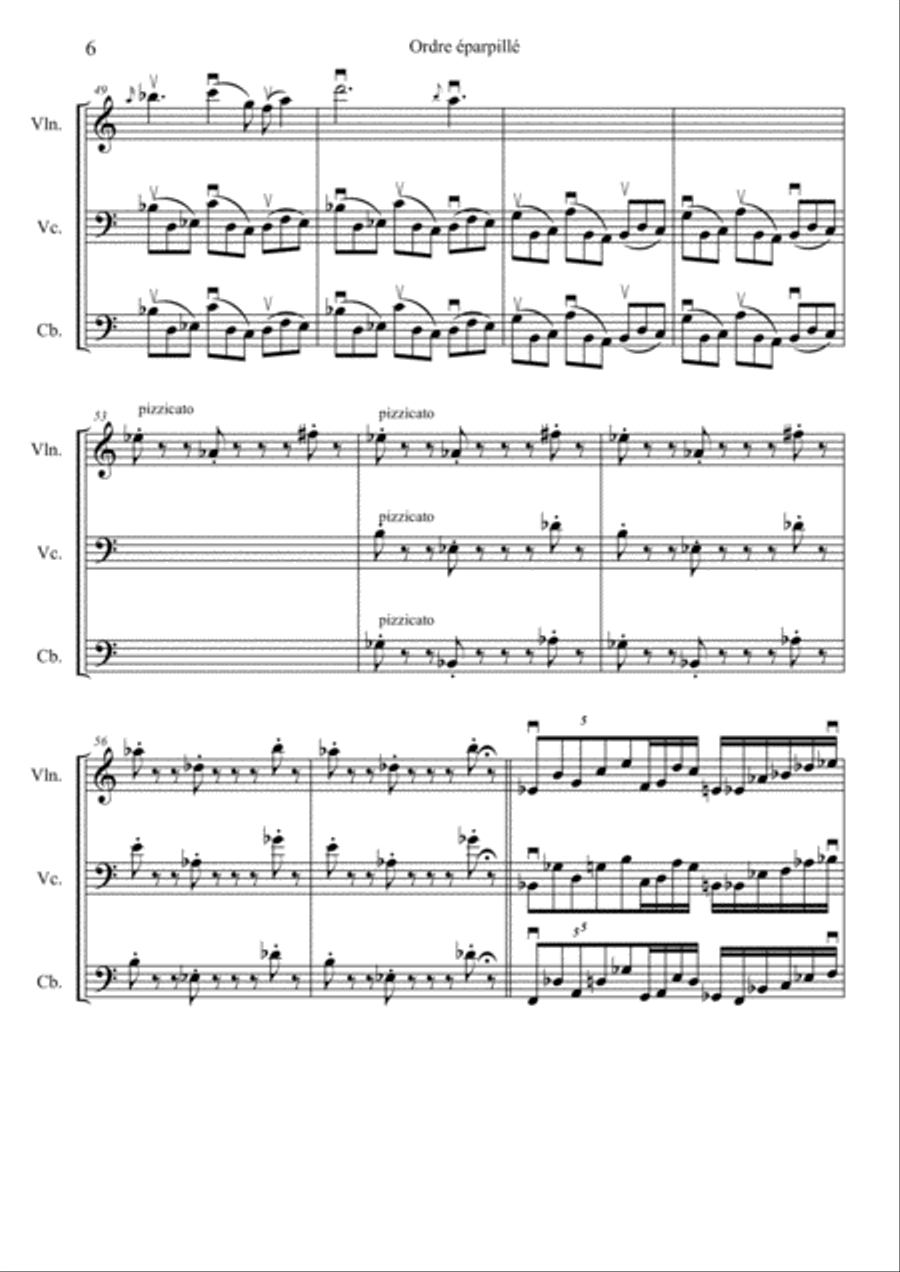 Sequence de Répétitions en Ordre éparpillé String Trio scores gallery preview page 6