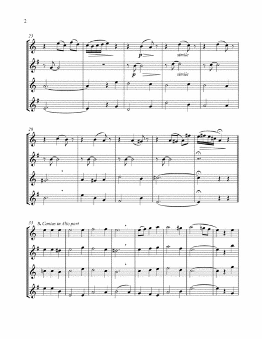 Coventry Carol Woodwind Quartet scores gallery preview page 5