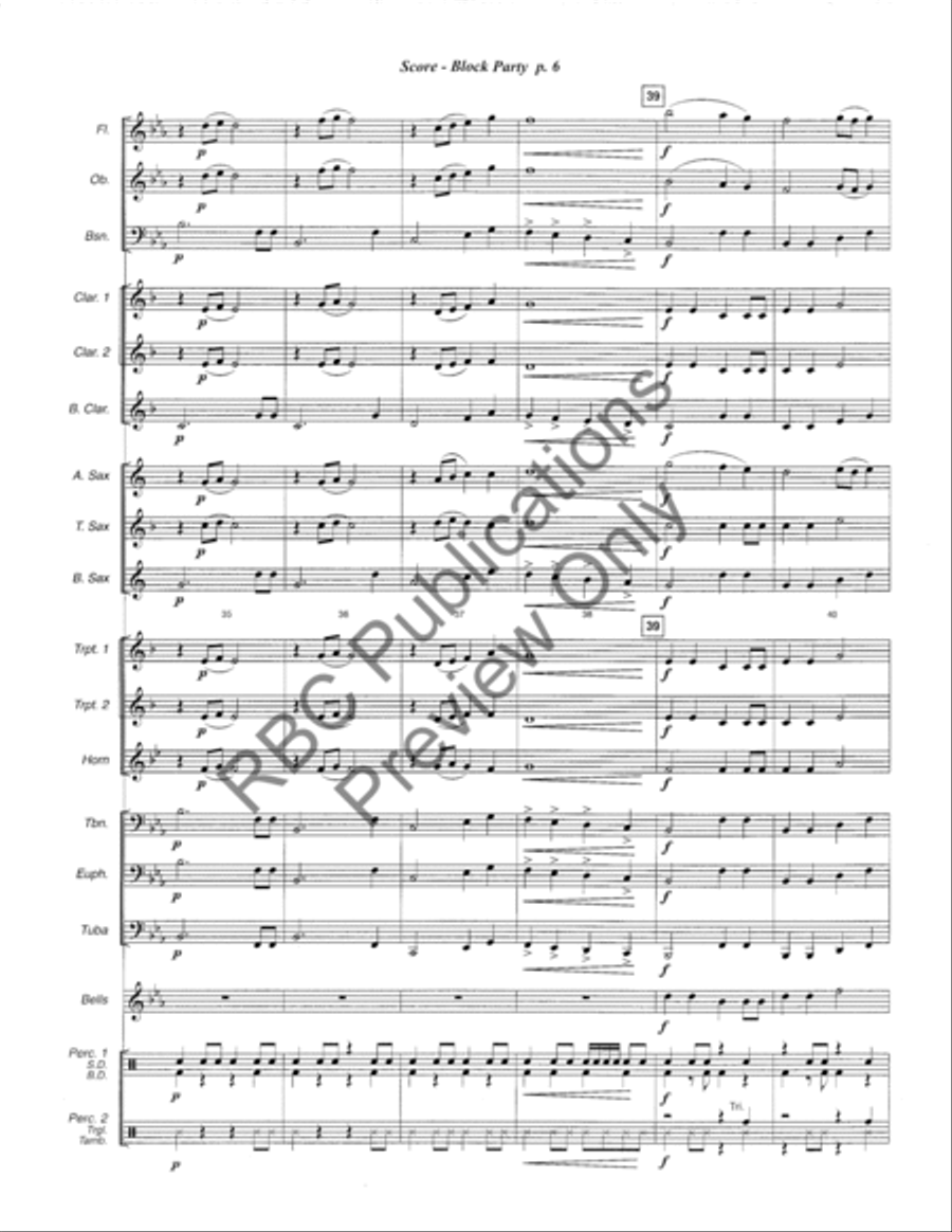 Block Party (Score) Concert Band scores gallery preview page 10