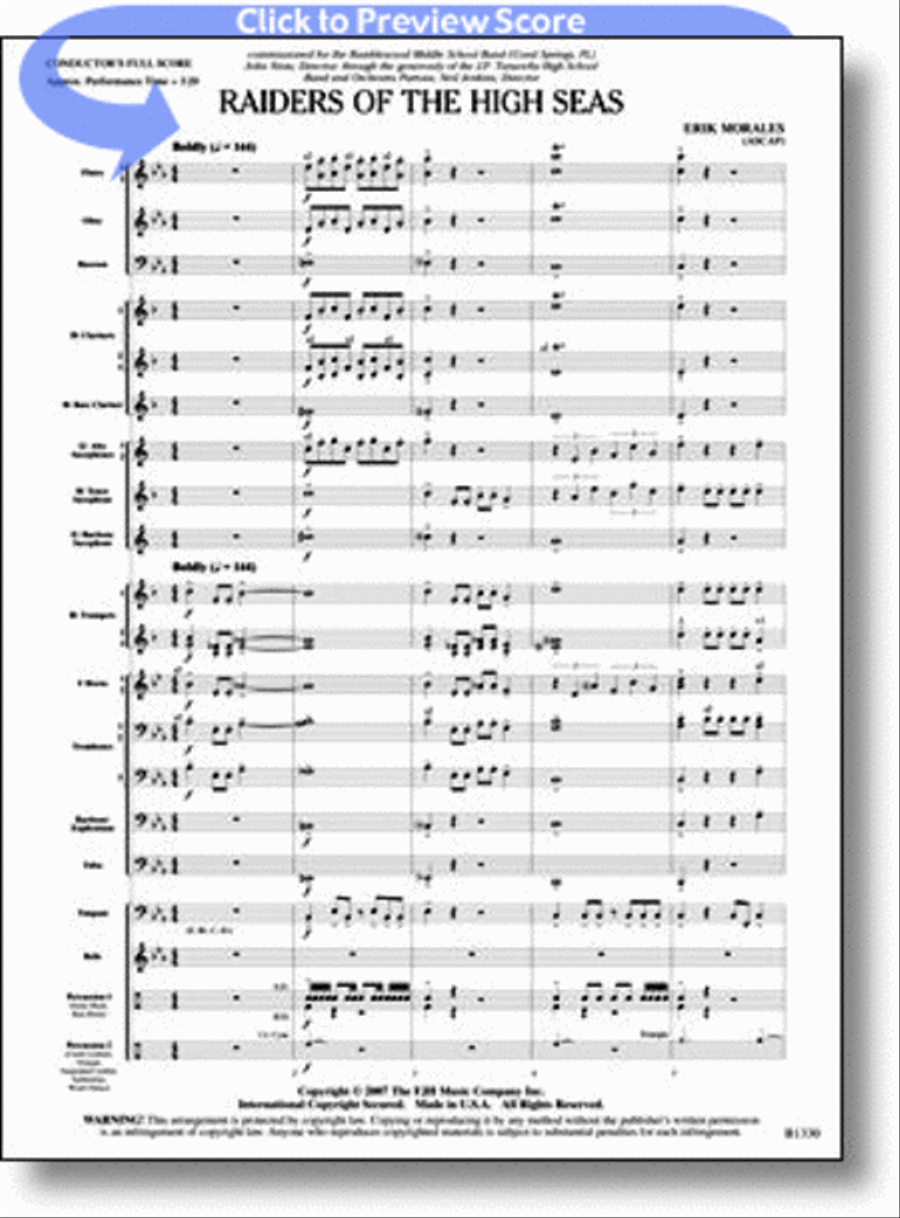 Raiders of the High Seas Concert Band scores gallery preview page 1