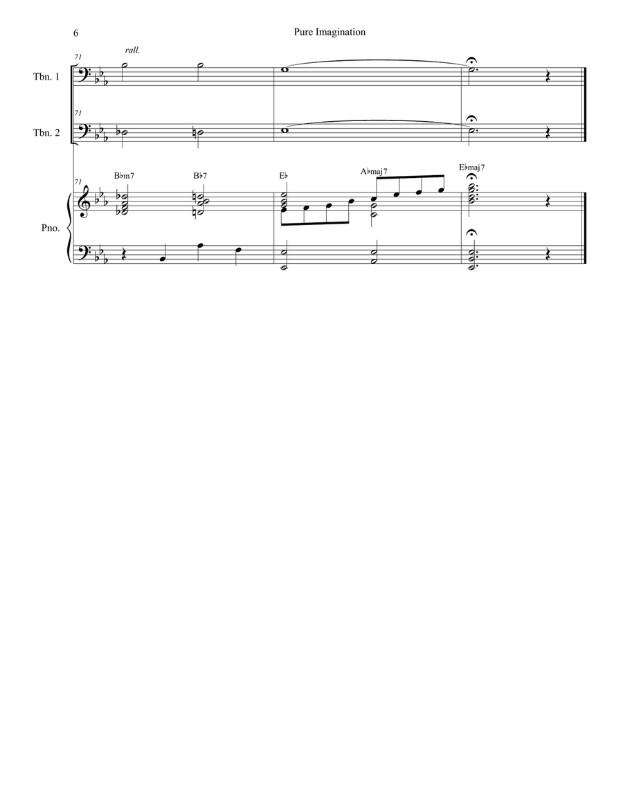 Pure Imagination Trombone Duet scores gallery preview page 6
