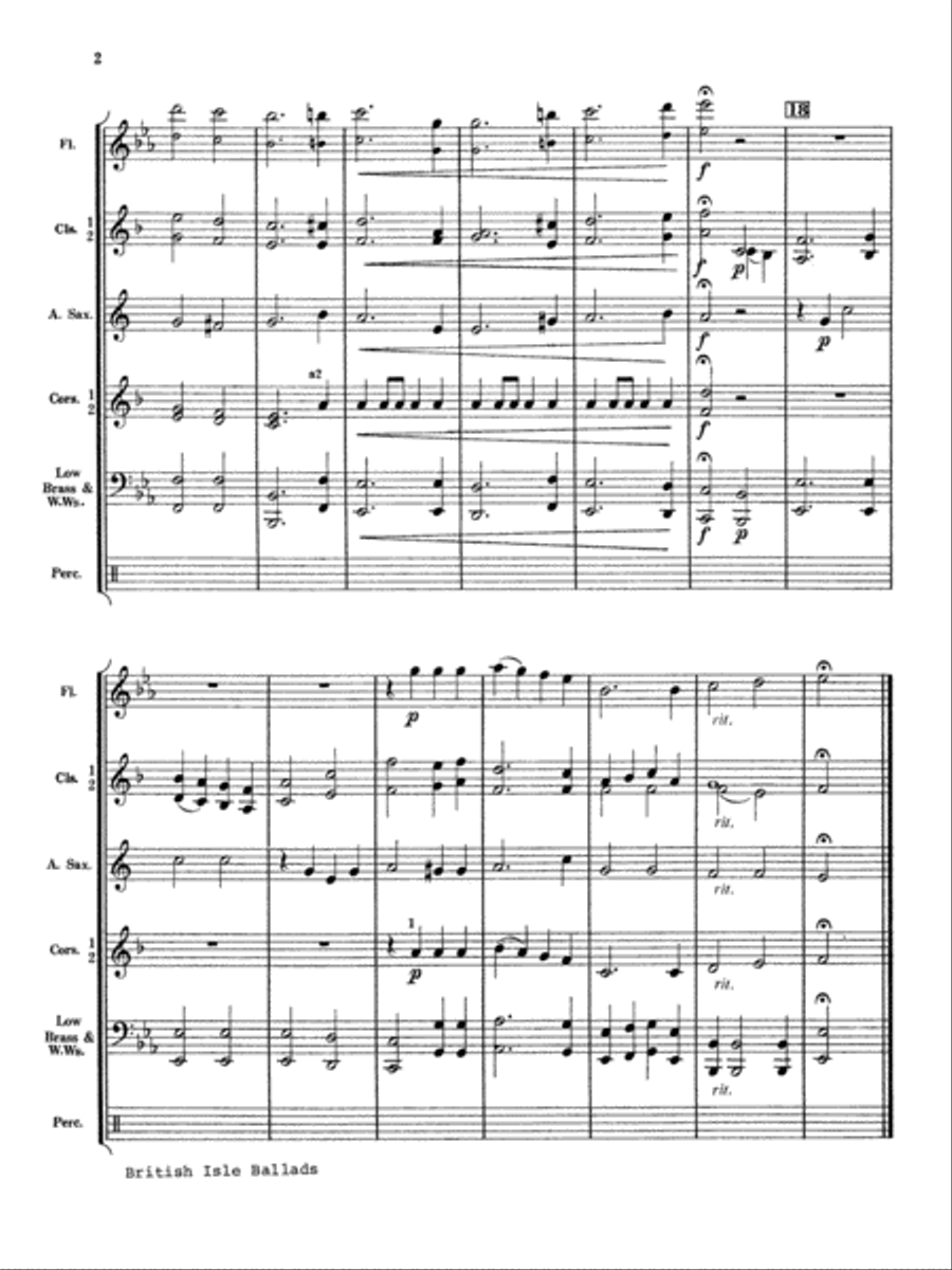 British Isle Ballads: Score Concert Band scores gallery preview page 2