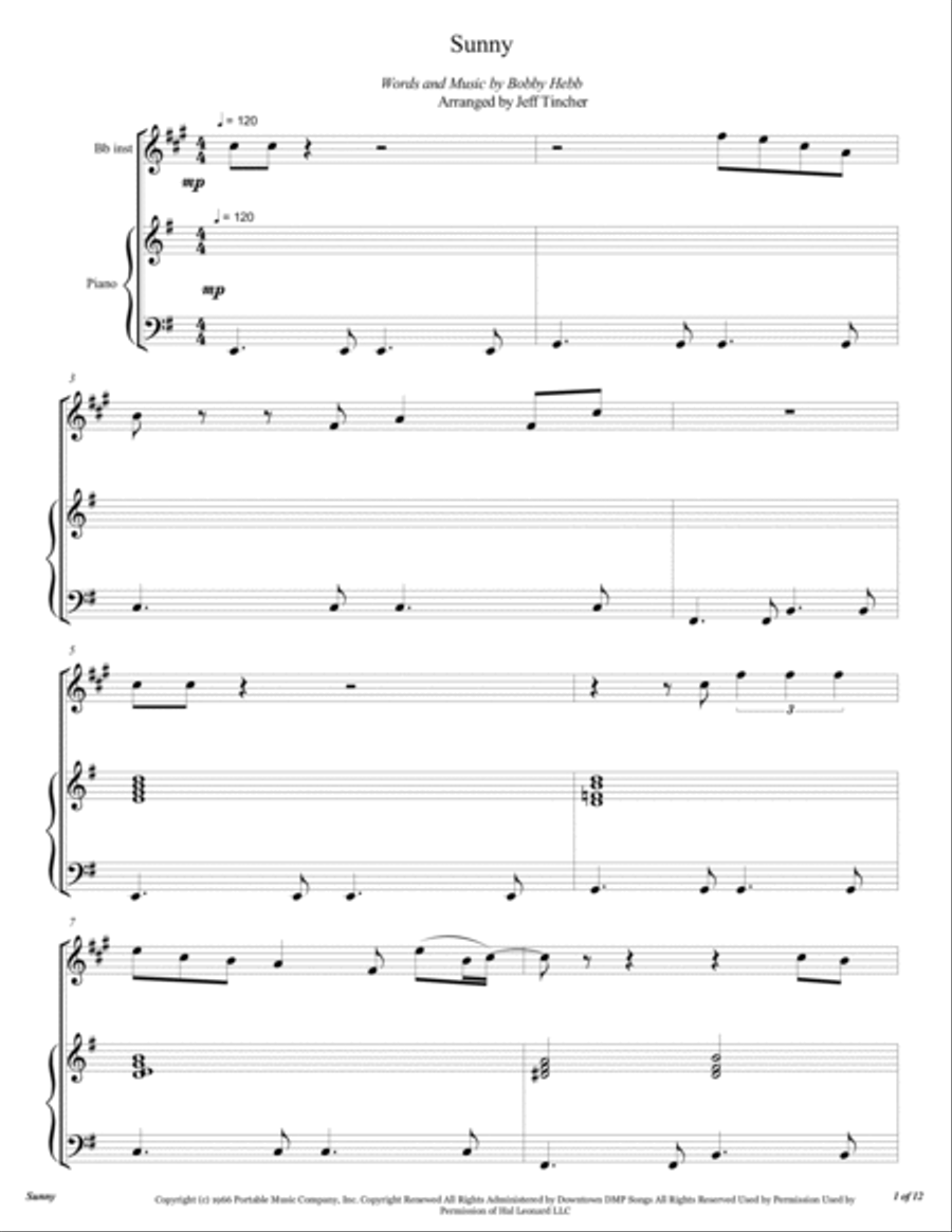 Sunny Trumpet Solo scores gallery preview page 2