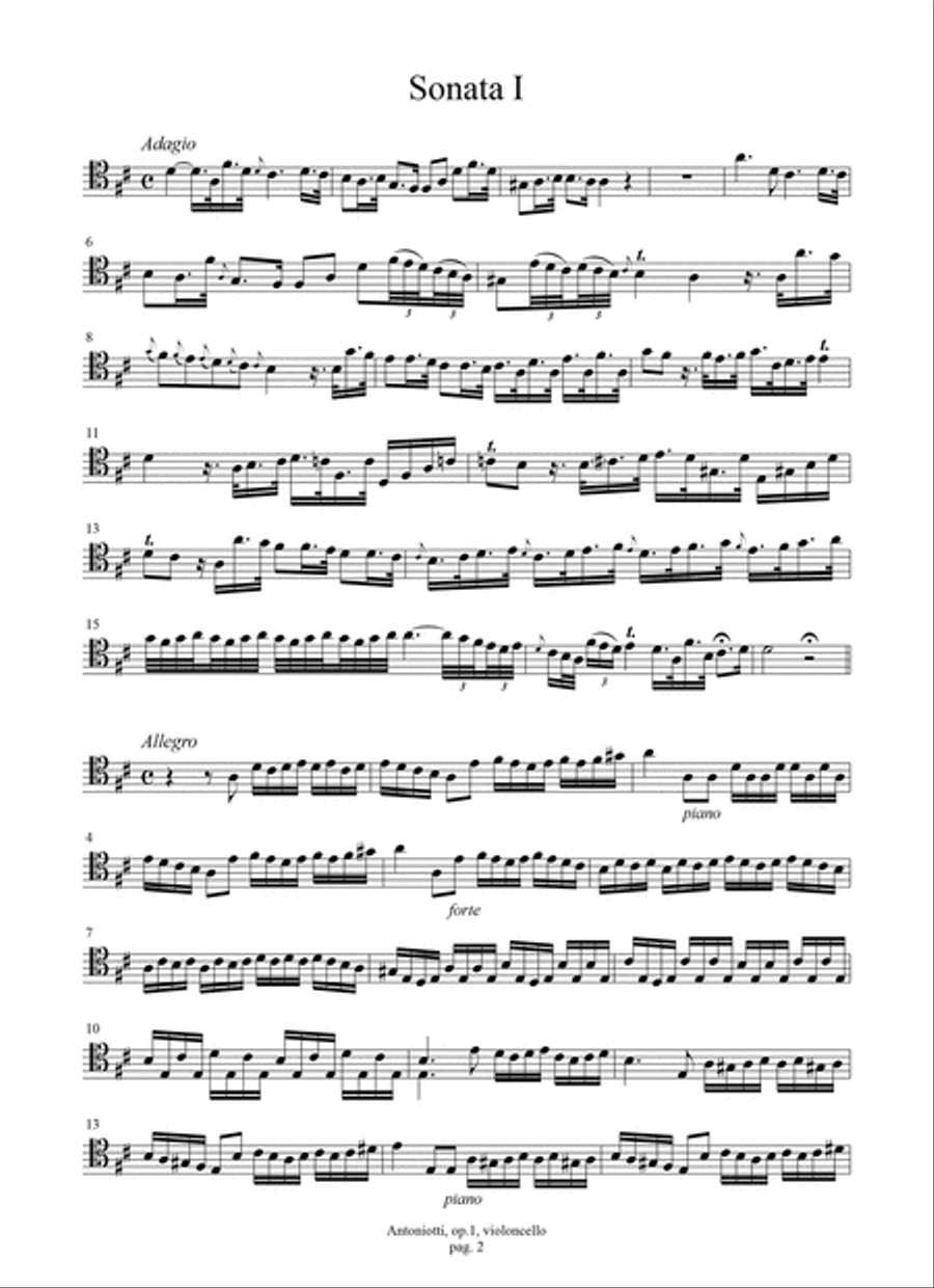 12 Sonate op.1 (Amsterdam, [1735 ca.]) Cello scores gallery preview page 3